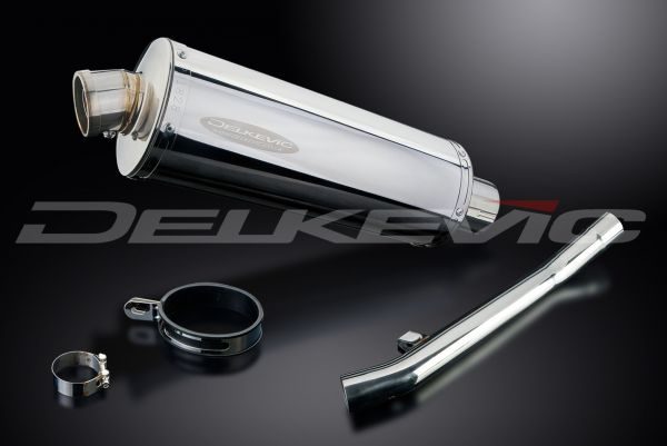 Delkevic Aftermarket Slip On compatible with Suzuki GSX600F Katana 600 Mini 8 Stainless Steel Round Muffler 97-06 